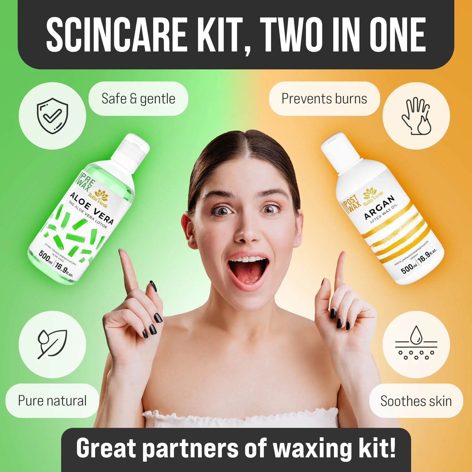 Pre and Post Waxing Care Home Kit for Women and Men Pack of 2 Spray Care