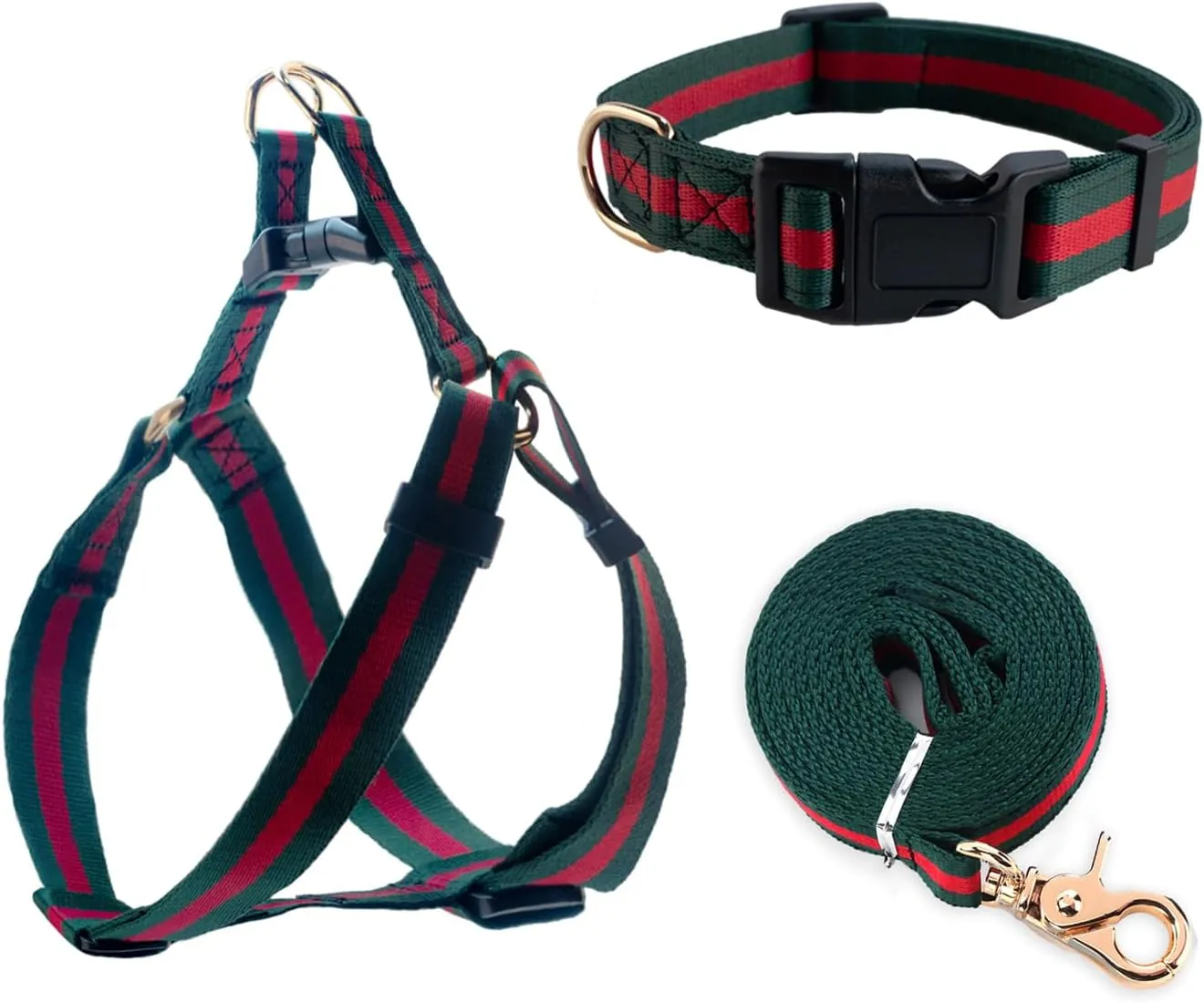 Premium and Stylish Dog Collar Harness and Leash,Soft ComfortableChest Adjustable Pet Harness,Luxury Fashion Dog Harness Leashes Set Gift for Puppy Small Dogs