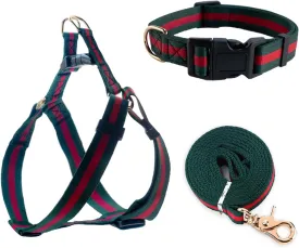 Premium and Stylish Dog Collar Harness and Leash,Soft ComfortableChest Adjustable Pet Harness,Luxury Fashion Dog Harness Leashes Set Gift for Puppy Small Dogs