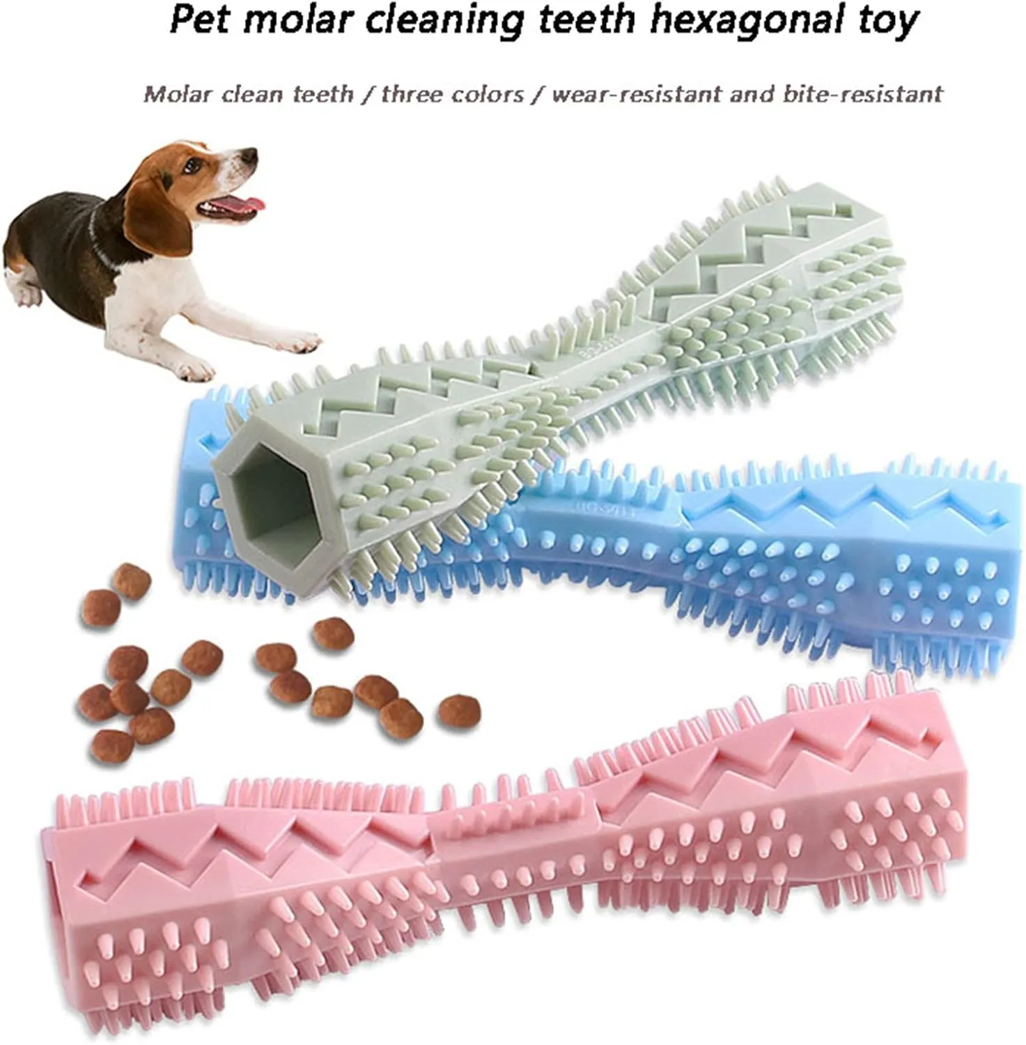 Puppy Bones for Small Dogs Teething Durable Dog Toothbrush Chew Toy Stick Soft Rubber Teeth Cleaning Point Massage Toothpaste Pet Supplies