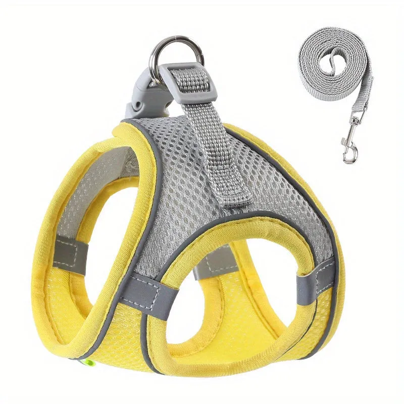 Reflective Dog Harness Set with Adjustable Vest and Leash