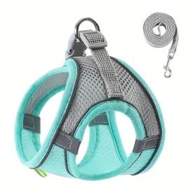 Reflective Dog Harness Set with Adjustable Vest and Leash