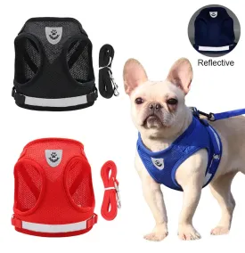 Reflective Dog Vest Harness and Leash Set: Comfortable and Safe Summer Walks for Small Dogs, Cats, and Puppies - Ideal for Chihuahuas and More