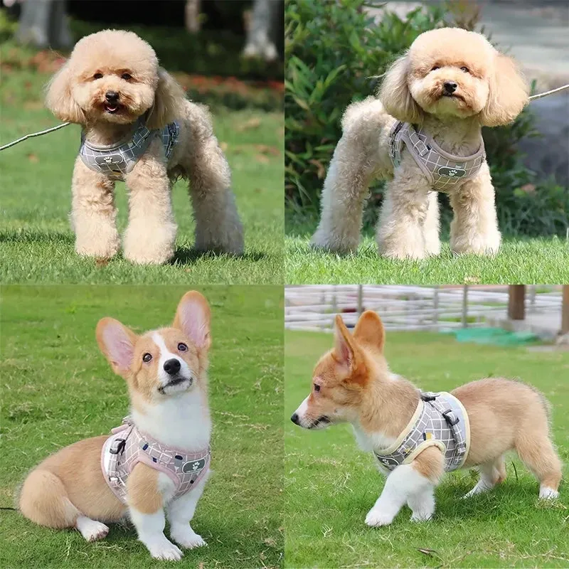 Reflective Nylon Dog Harness and Leash Set - Suitable for Small to Medium Breeds