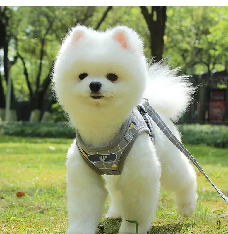 Reflective Nylon Dog Harness and Leash Set - Suitable for Small to Medium Breeds