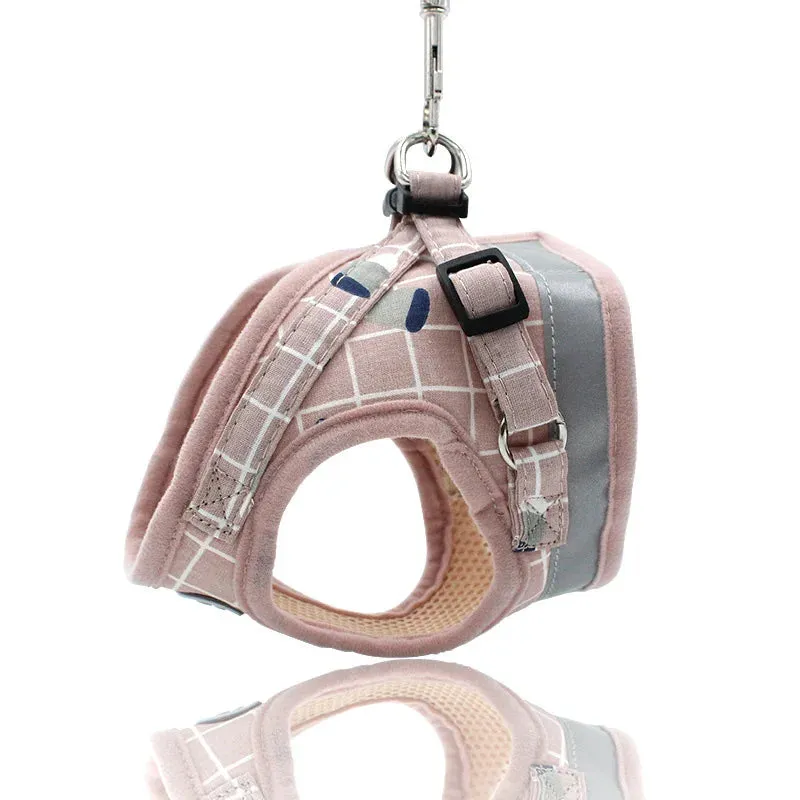 Reflective Nylon Dog Harness and Leash Set - Suitable for Small to Medium Breeds
