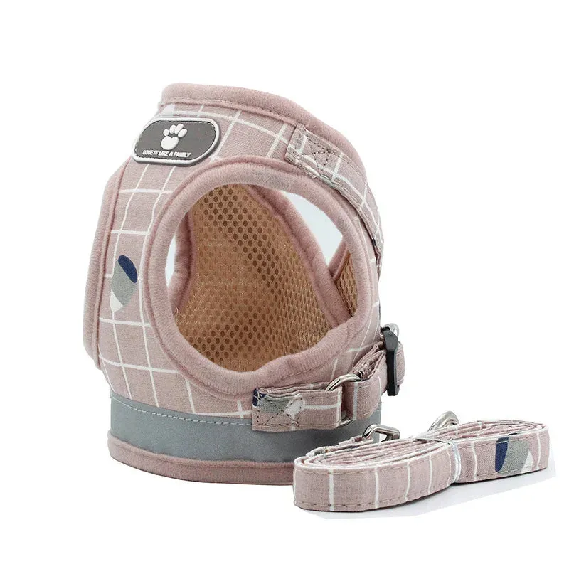 Reflective Nylon Dog Harness and Leash Set - Suitable for Small to Medium Breeds