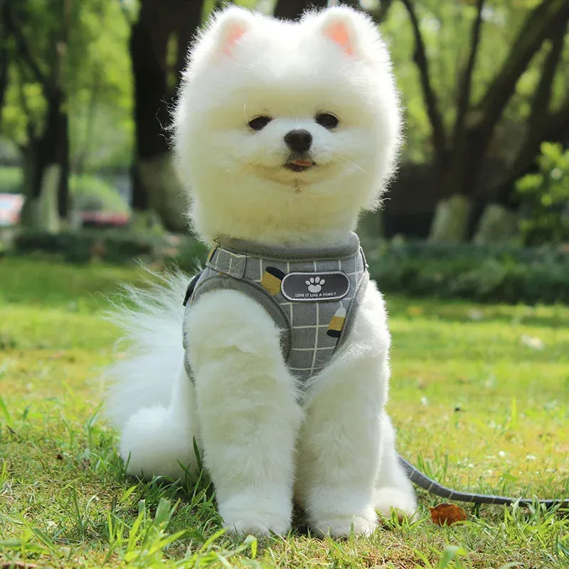 Reflective Nylon Dog Harness and Leash Set - Suitable for Small to Medium Breeds