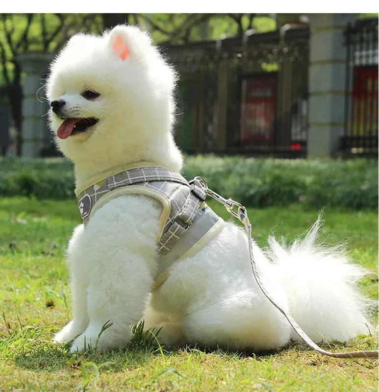 Reflective Nylon Dog Harness and Leash Set - Suitable for Small to Medium Breeds