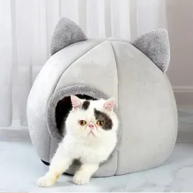 Self-Warming Pet Tent Cave Bed for Cats & Small Dogs Comfortable Sleeping Hut