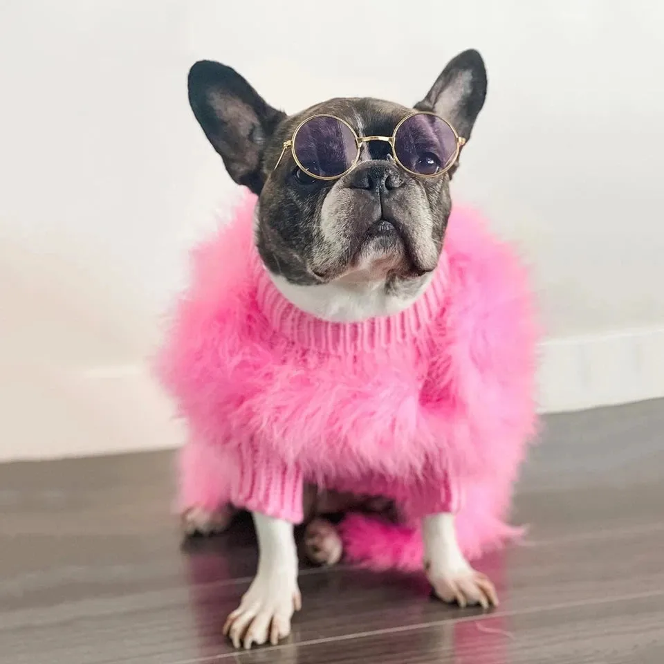 Small Dog Luxury Dog Sweater Dog Winter Clothes Knitted Fur Pet Clothes Warmth French Bulldog Pug Bichon Dog Sweater Ropa Perro