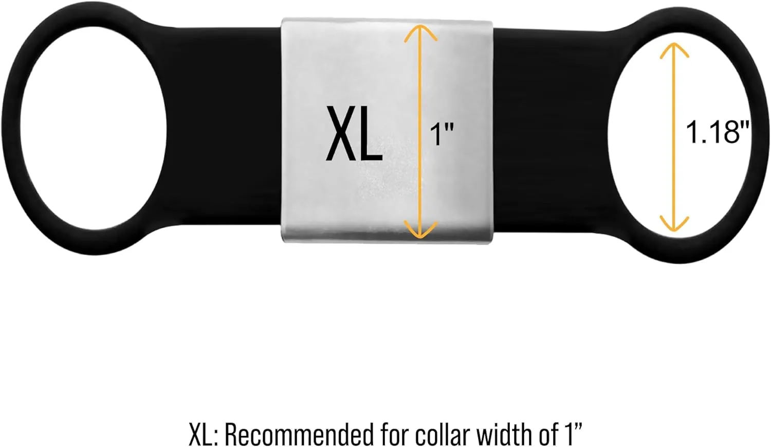 Smart Slide-On QR Code Pet Tag  Silent Dog & Cat ID Tag with Laser Engraving  Stainless Steel & Silicone  No App Needed  Custom Pet Profile  Fits Most Collars (Black, Extra Large)