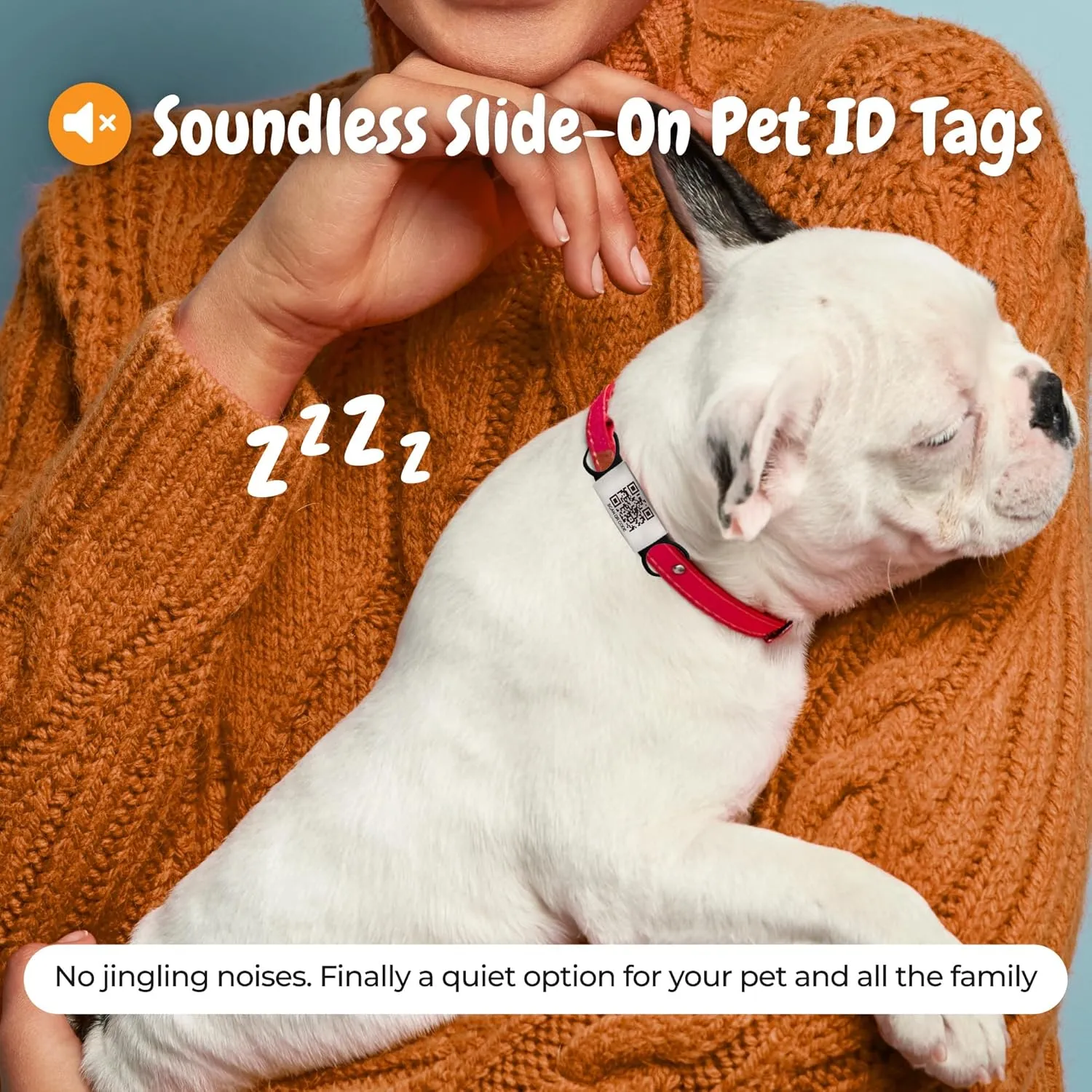 Smart Slide-On QR Code Pet Tag  Silent Dog & Cat ID Tag with Laser Engraving  Stainless Steel & Silicone  No App Needed  Custom Pet Profile  Fits Most Collars (Black, Extra Large)