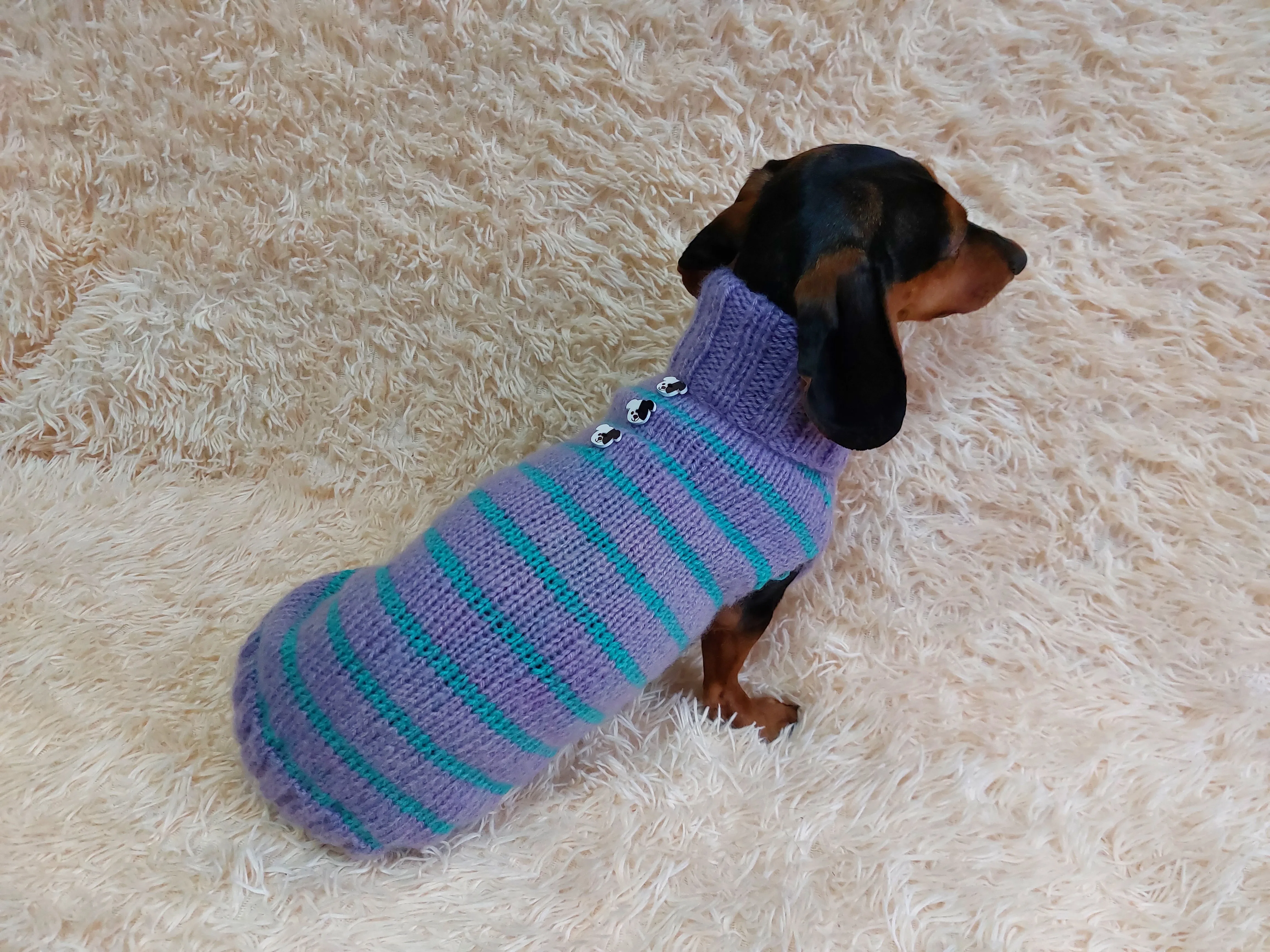 Striped Clothes With Button Pet Dog,Dog Jumper Winter Christmas,Dachshund Button Sweater,Pets Gift