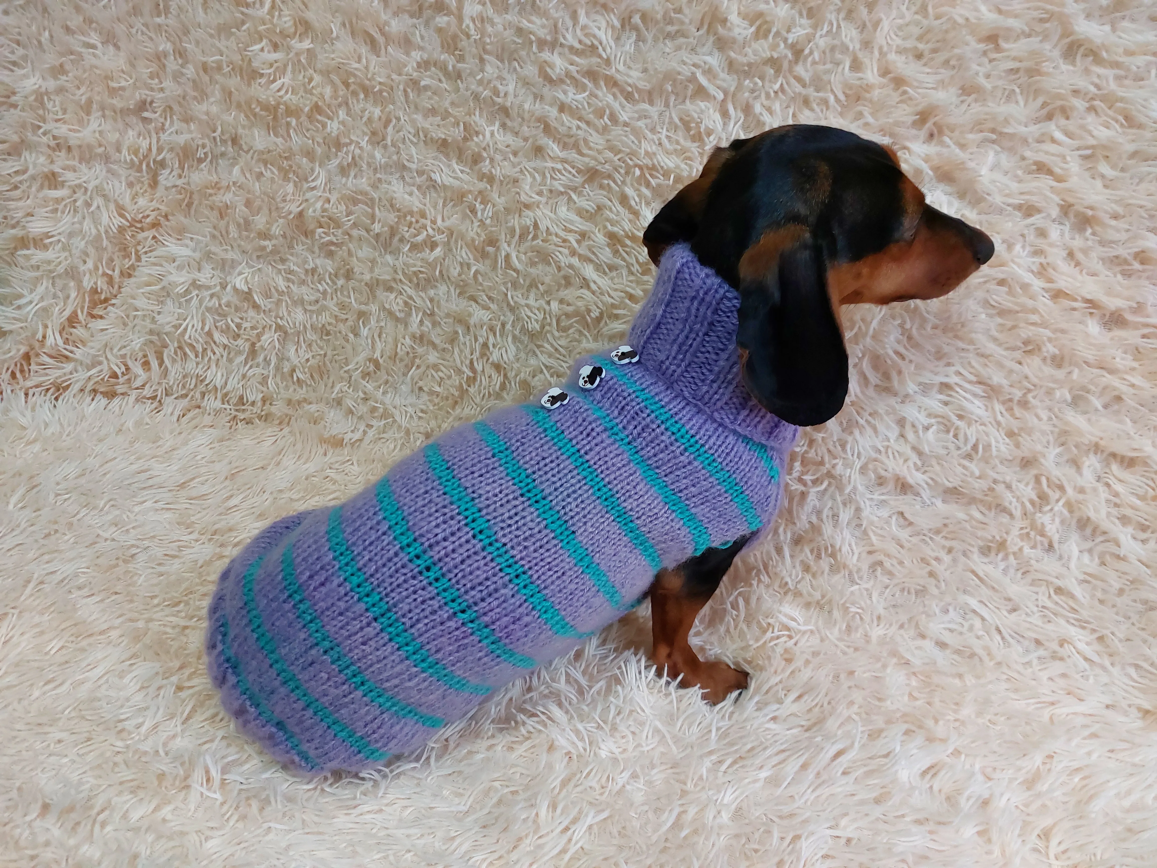 Striped Clothes With Button Pet Dog,Dog Jumper Winter Christmas,Dachshund Button Sweater,Pets Gift