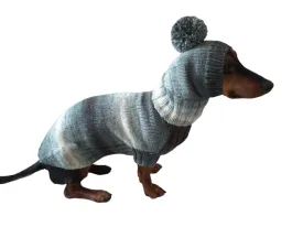 Suit for mini dachshund sweater and hat,knitted suit sweater and hat for dachshund or small dog, suit set sweater and hat for dog