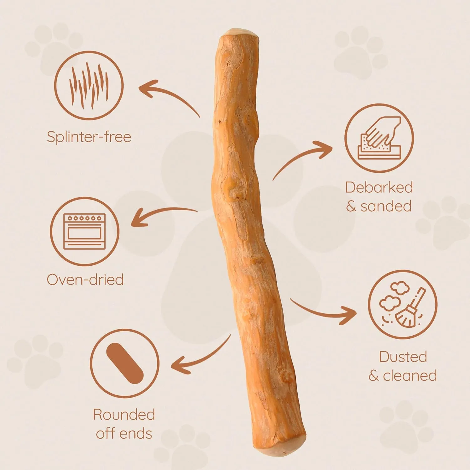 WildfangCoffee Wood Dog Chew Large - Natural Chewing Stick for Dogs, Chewing Bone for Dogs Muscle Training Wood Chews (Size L)