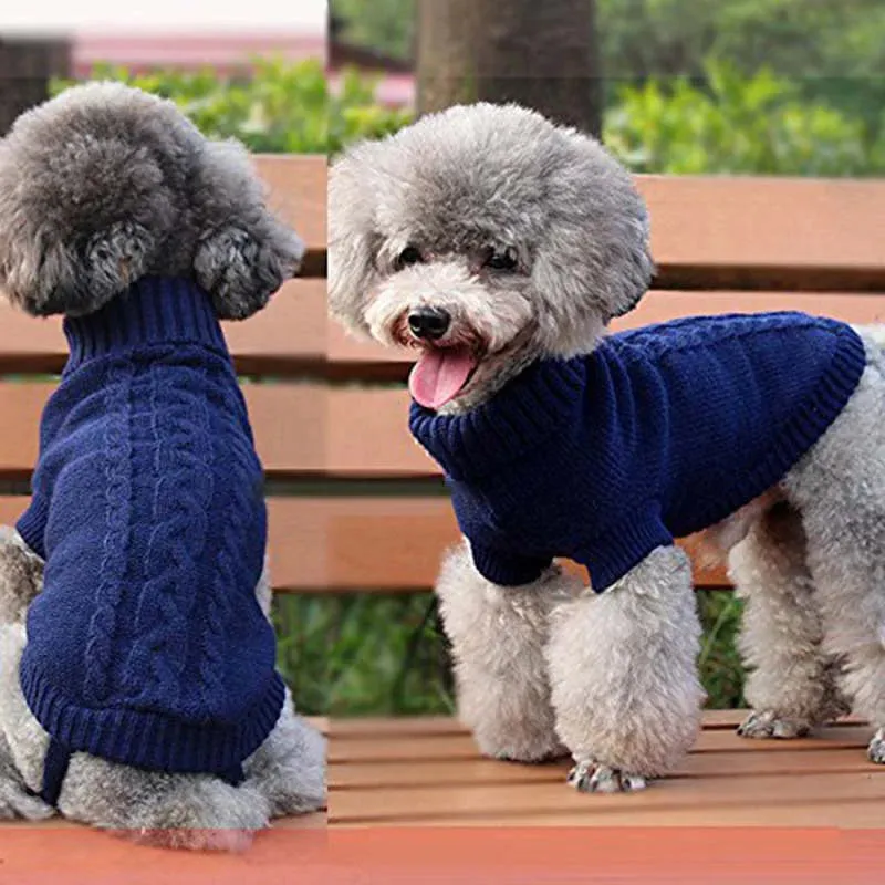 Winter Bliss: Knitted Pet Sweater - Cozy Dog Winter Clothes for Small to Medium Dogs, Perfect for Chihuahuas, Yorkshire Terriers, and Puppies