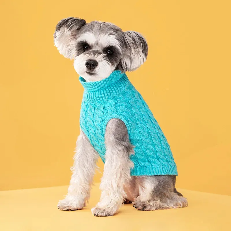 Winter Elegance: Cozy Knitted Sweater for Small Dogs and Cats - Warm Pet Clothes for Chihuahuas, French Bulldogs, and Schnauzers