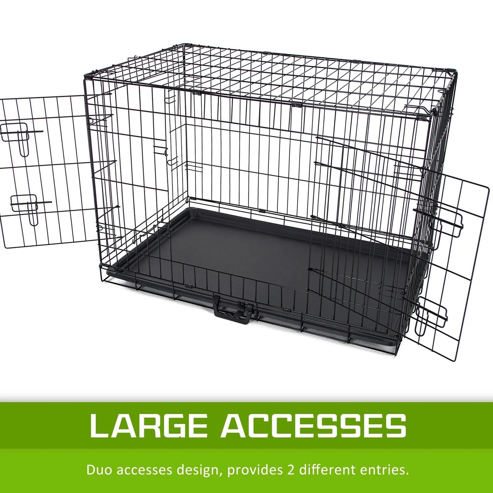 Wire Dog Cage Foldable Crate Kennel 48in with Tray   Pink Cover Combo