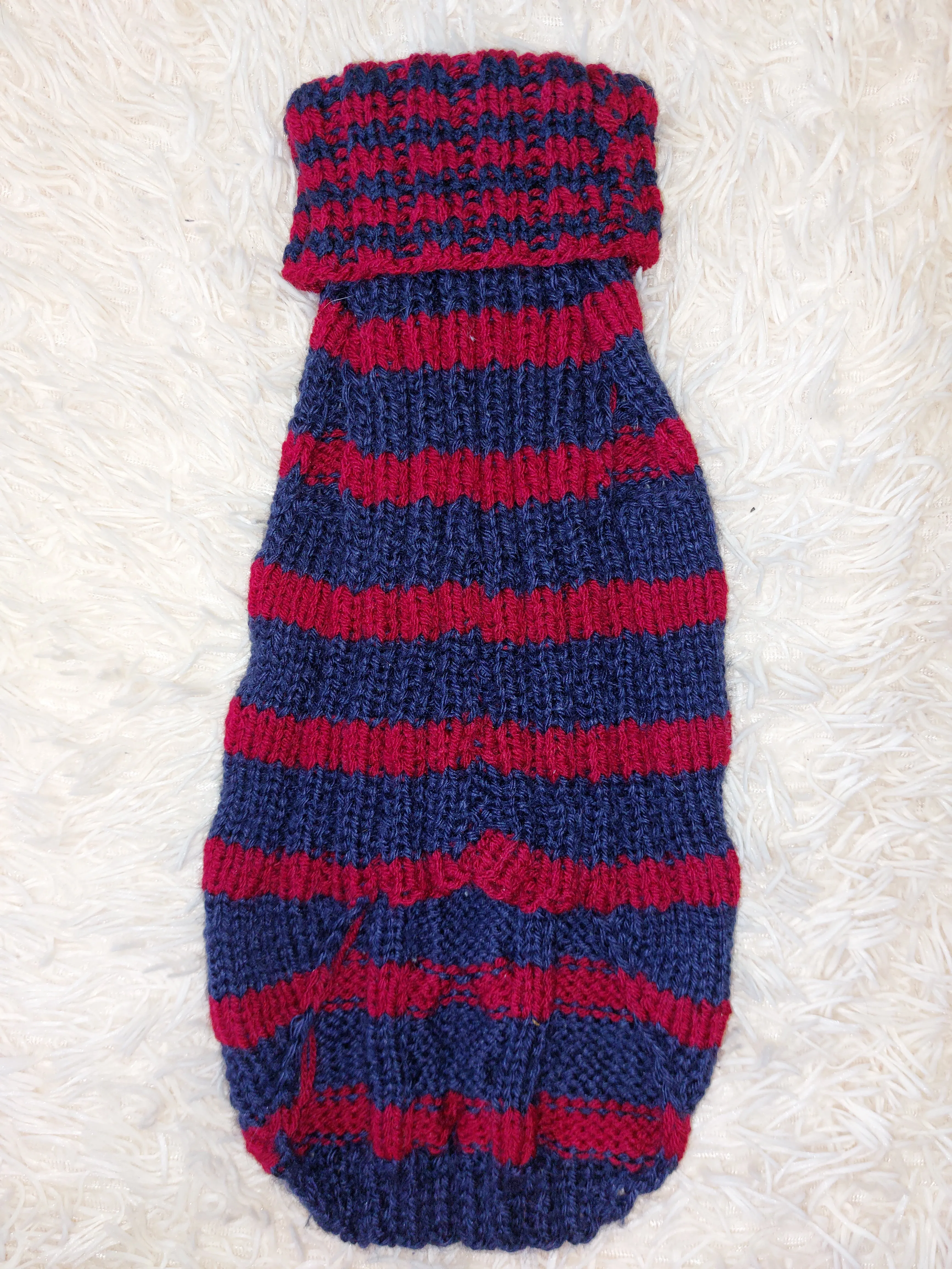 Wool winter striped pet jumper, dog sweater, dog clothes, dachshund warm vest